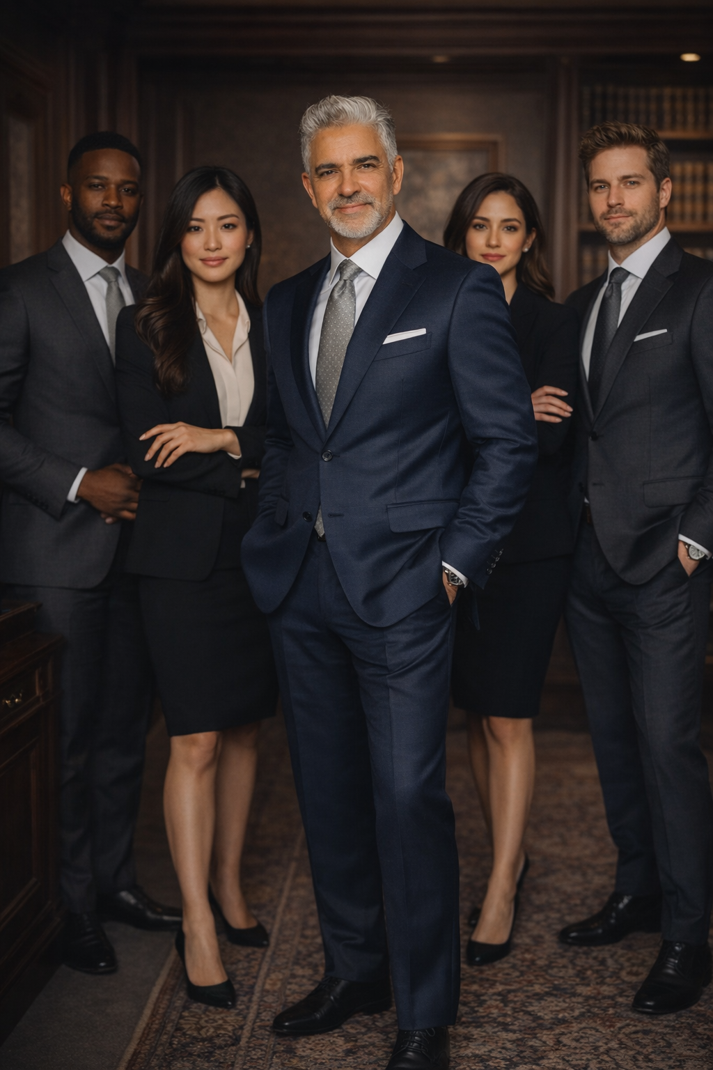 Equipe jurídica em ambiente institucional